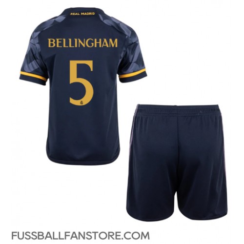 Real Madrid Jude Bellingham #5 Replik Auswärtstrikot Kinder 2023-24 Kurzarm (+ Kurze Hosen)